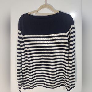 Navy and White Gap Striped Sweater, Size Med